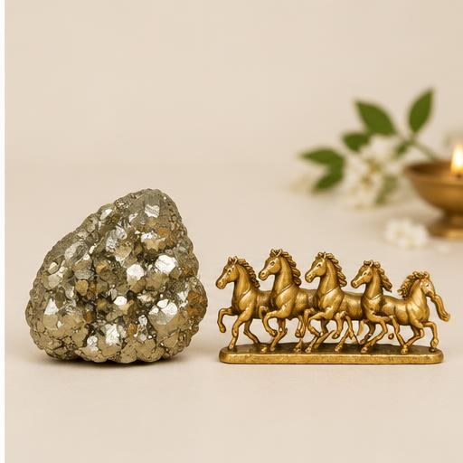 Illustration of Pyrite & seven horses set